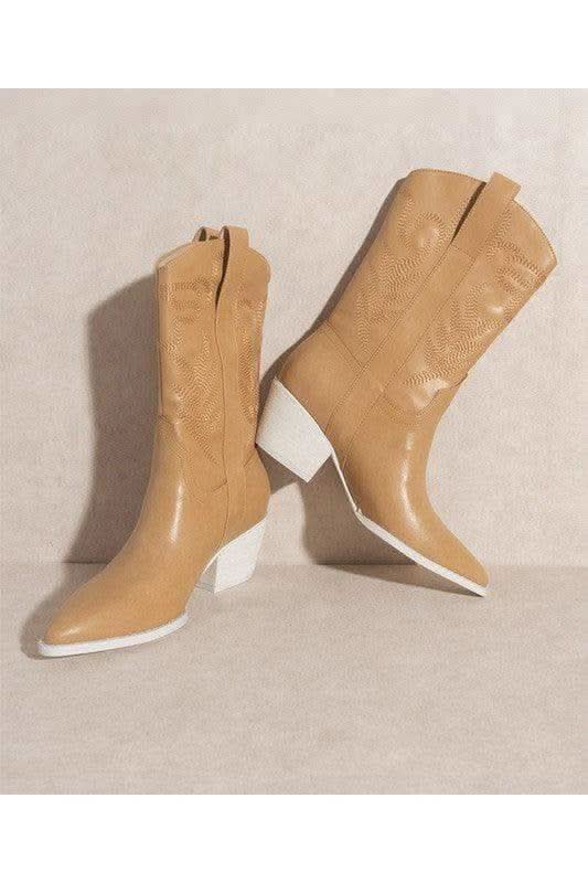Oasis Society SEPHIRA Western Boots, Tan - SwagglyLife Home & Fashion