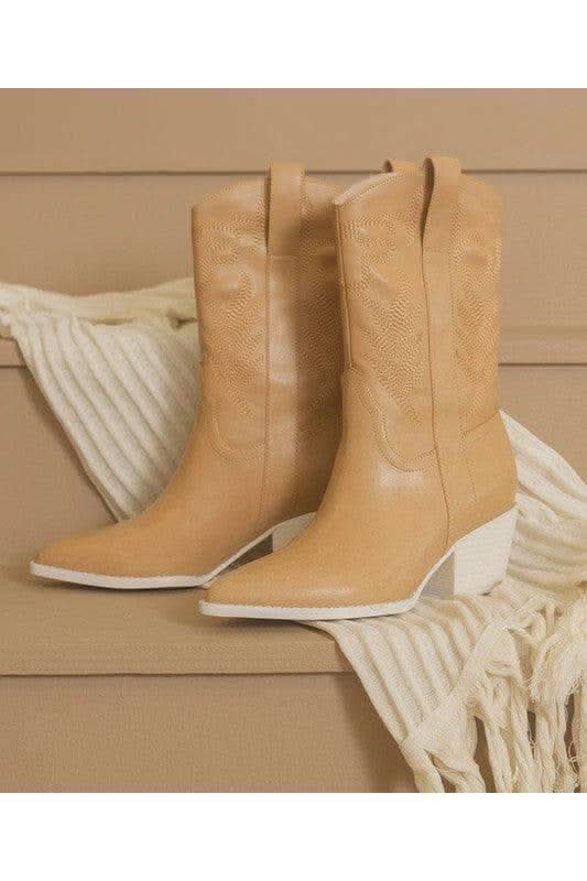 Oasis Society SEPHIRA Western Boots, Tan - SwagglyLife Home & Fashion