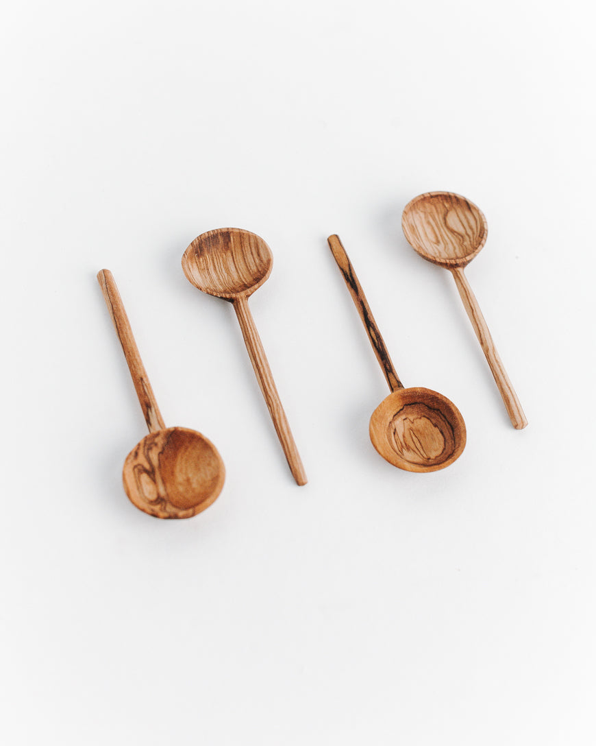 Olive Wood Coffee Spoon Set in - Tableware photo