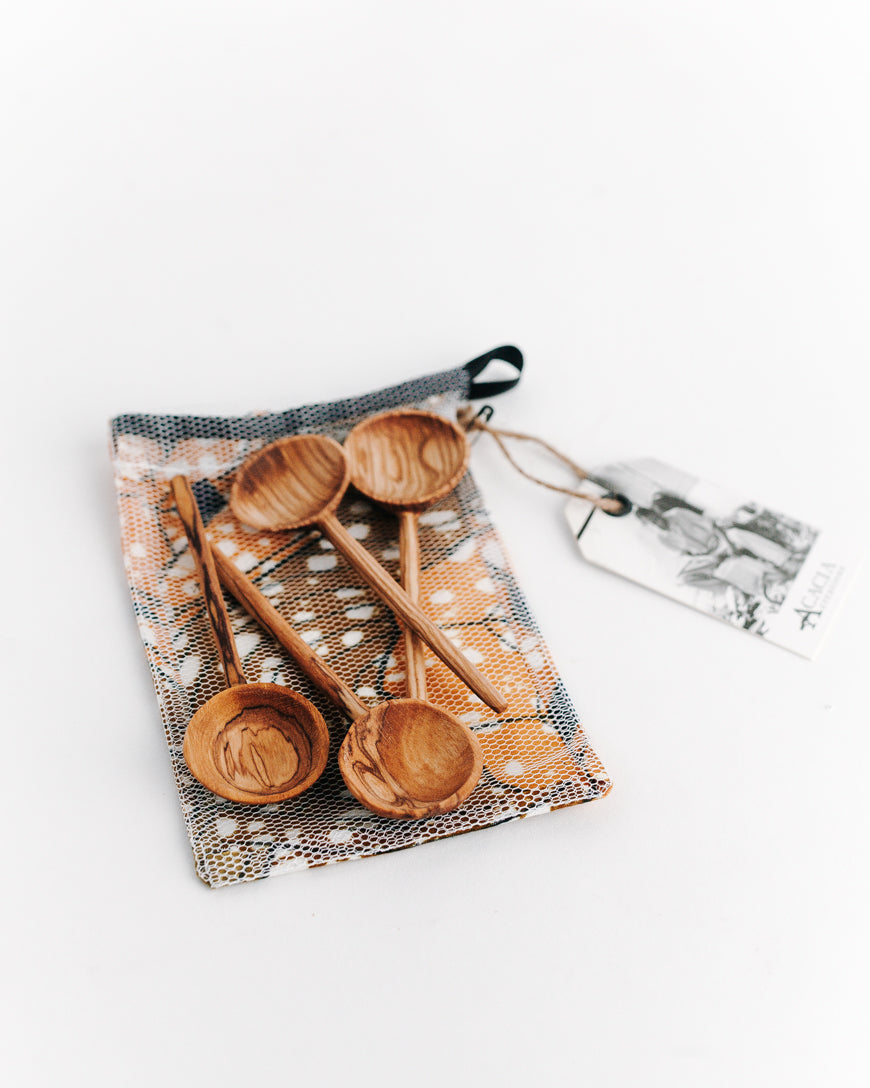 Olive Wood Coffee Spoon Set in - Tableware photo
