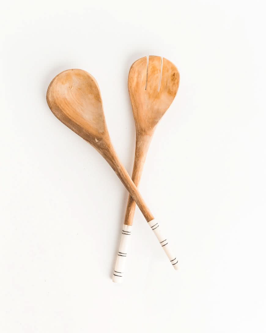 Striped Salad Servers in - Serveware photo
