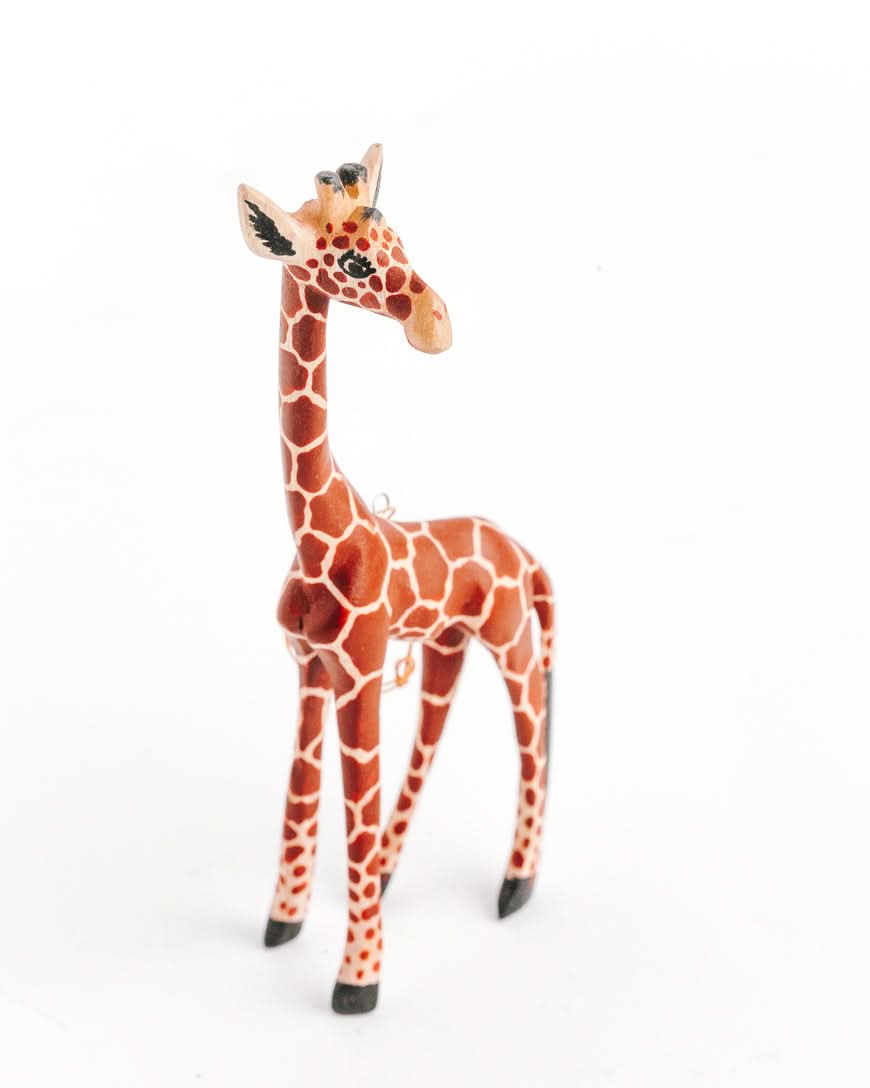 Hand-Carved Giraffe Ornament in - Holiday Ornaments photo