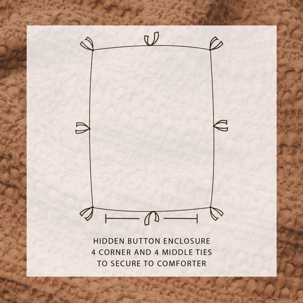100% Cotton Honeycomb Waffle Duvet Set - Mattea Collection in - Duvet photo