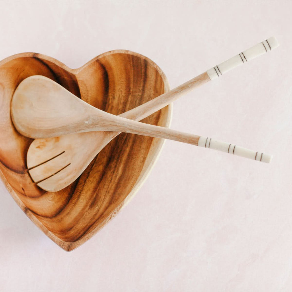 Striped Salad Servers in - Serveware photo