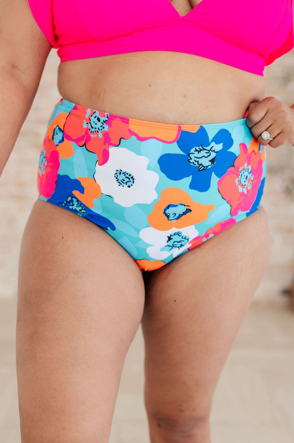 Panama Floral Print High Waisted Swim Bottoms - SwagglyLife Home & Fashion