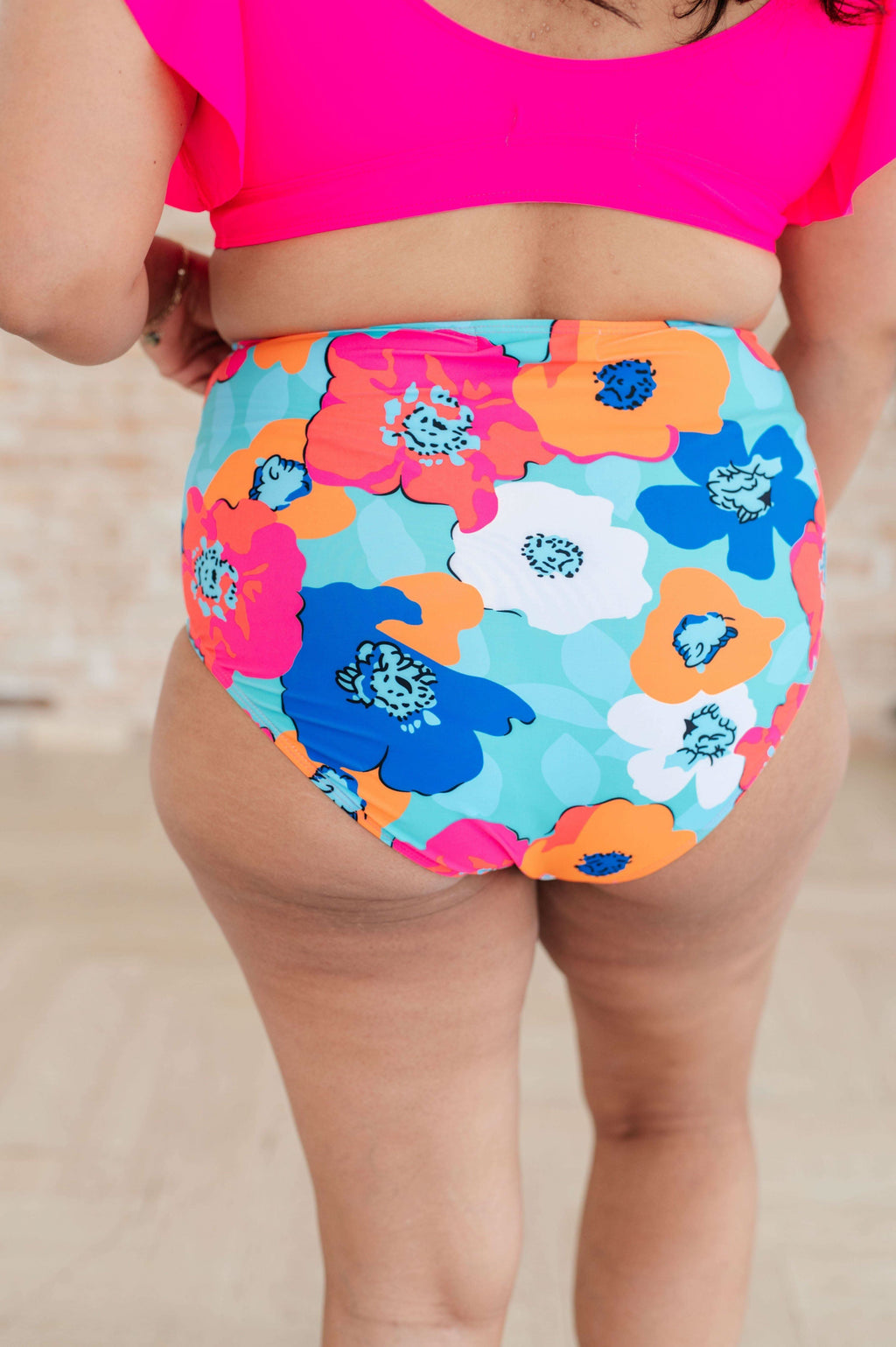 Panama Floral Print High Waisted Swim Bottoms - SwagglyLife Home & Fashion