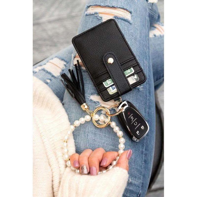 Pearl Key Ring Wallet Bracelet - SwagglyLife Home & Fashion