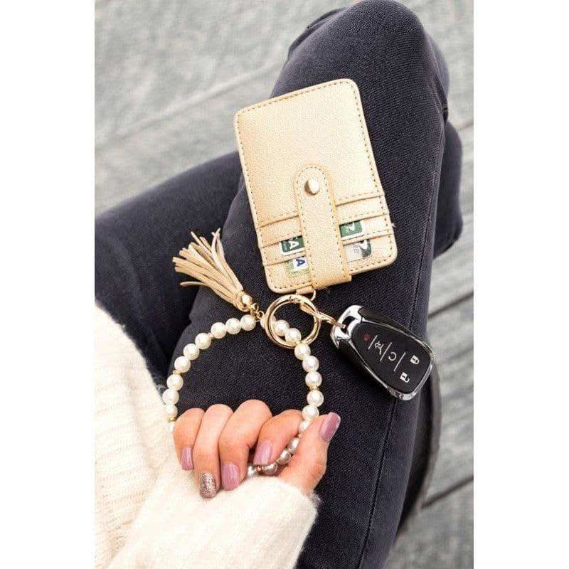 Pearl Key Ring Wallet Bracelet - SwagglyLife Home & Fashion
