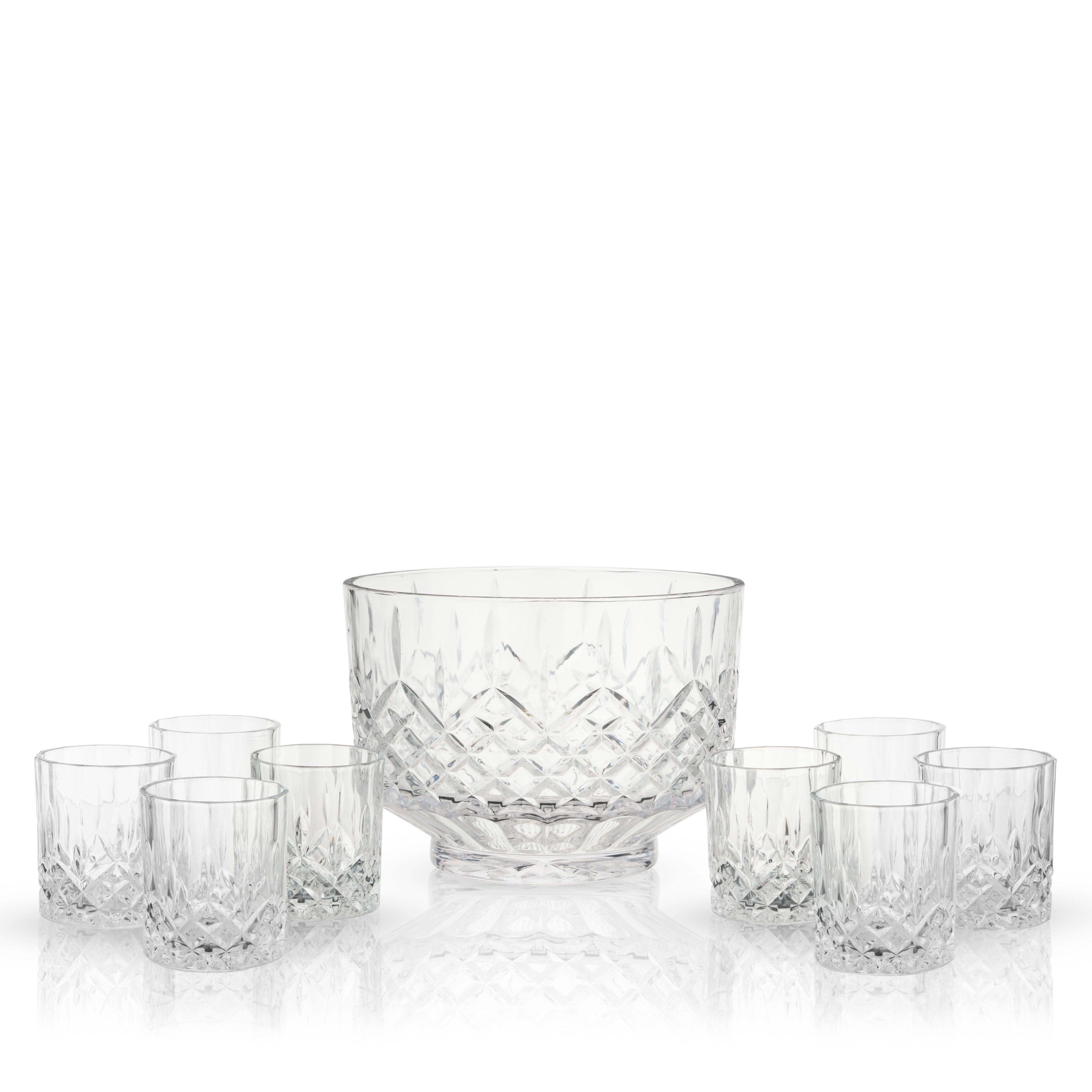 Viski Admiral Crystal Punch Bowl and Tumbler Set - SwagglyLife Home & Fashion Viski Admiral Crystal Punch Bowl and Tumbler Set - SwagglyLife Home & Fashion