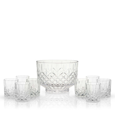 Viski Admiral Crystal Punch Bowl and Tumbler Set - SwagglyLife Home & Fashion Viski Admiral Crystal Punch Bowl and Tumbler Set - SwagglyLife Home & Fashion