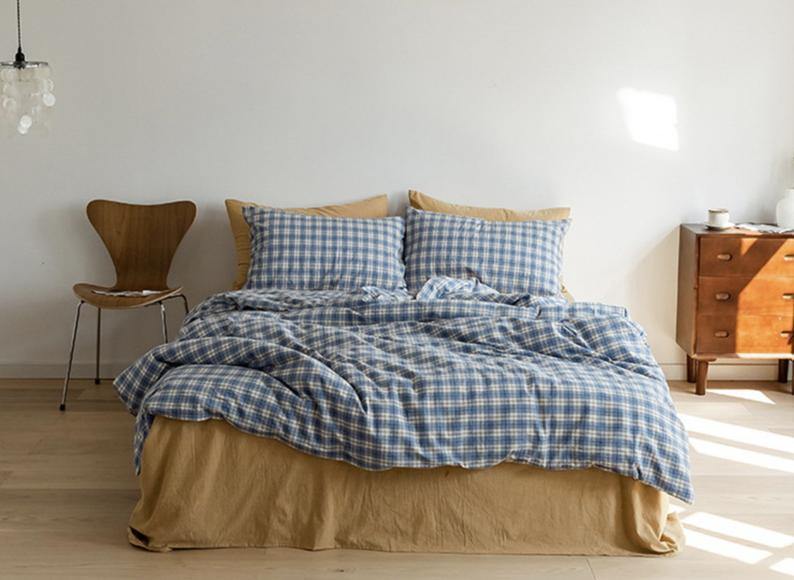 Plaid Bedding Set / Yellow + Mint Green in - Bedding Set photo