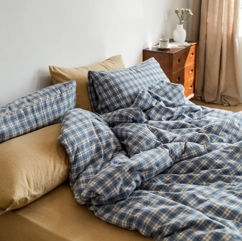 Plaid Bedding Set / Yellow + Mint Green in - Bedding Set photo