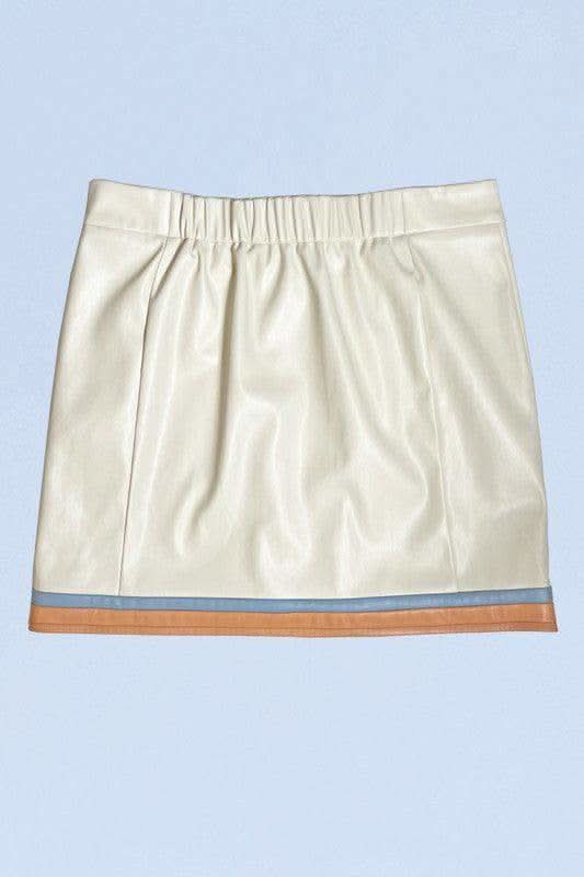 Pleather Retro Stripe Skirt - SwagglyLife Home & Fashion