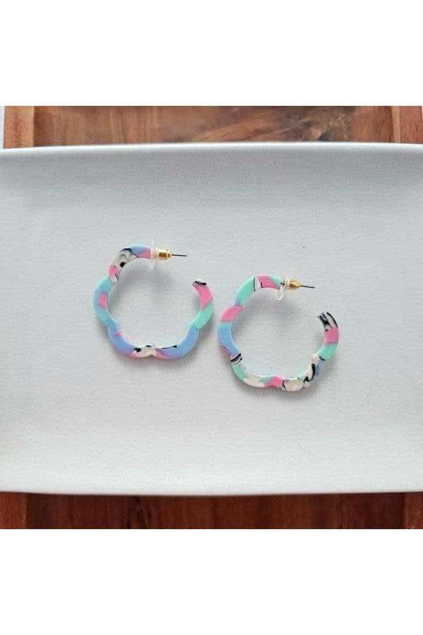 Posey Hoops - 80's Pastels in Pastel OneSize - Earrings photo