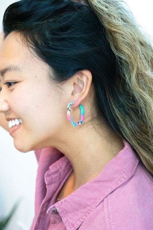 Posey Hoops - 80's Pastels in - Earrings photo