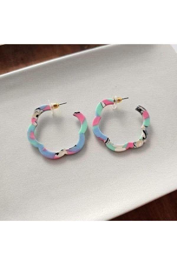 Posey Hoops - 80's Pastels in - Earrings photo