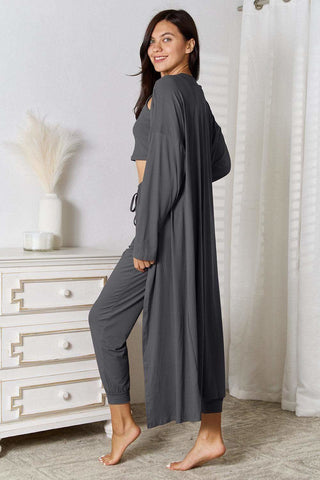 Tank, Pants, and Cardigan Set with Pockets - SwagglyLife Home & Fashion Tank, Pants, and Cardigan Set with Pockets - SwagglyLife Home & Fashion