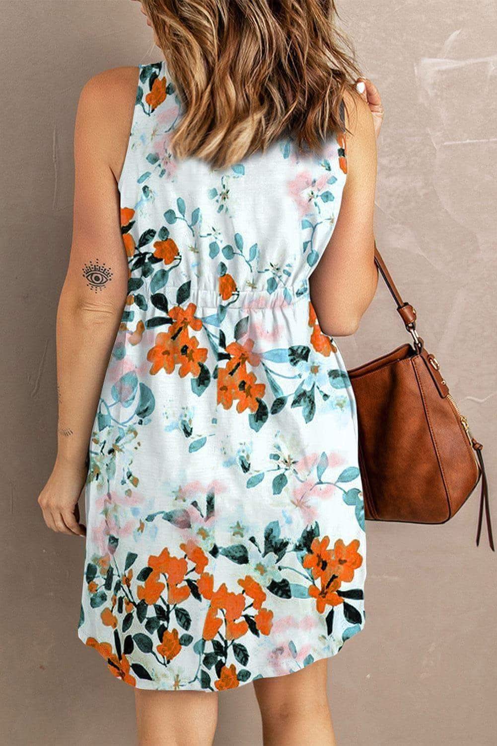 Printed Button Down Sleeveless Magic Dress, Multiple Colors - SwagglyLife Home & Fashion