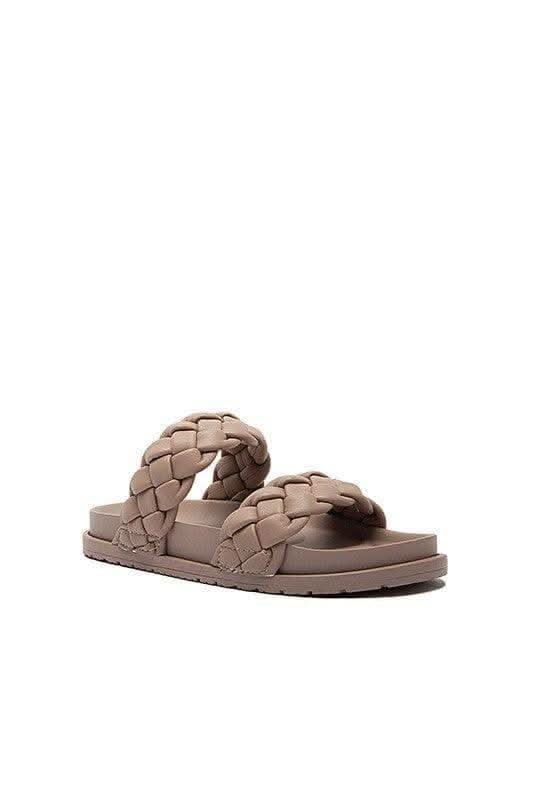 Qupid ALBINA Braided Slide Sandal, Multiple Colors in BIRCH - Shoes photo