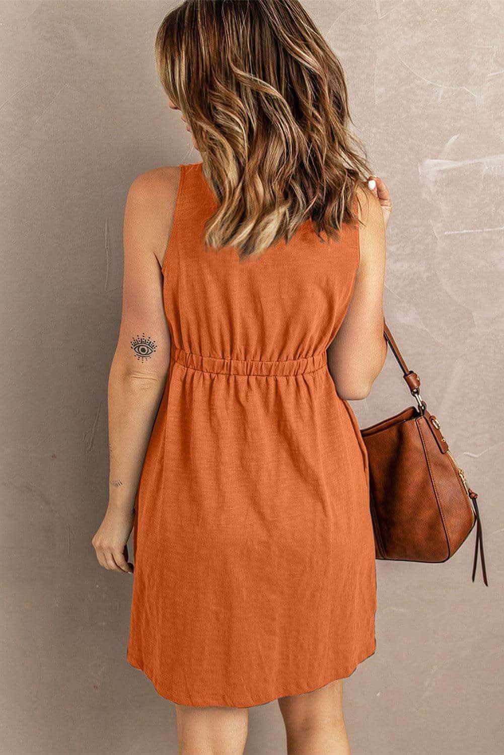 Rachel Sleeveless Button Down Mini Magic Dress - SwagglyLife Home & Fashion