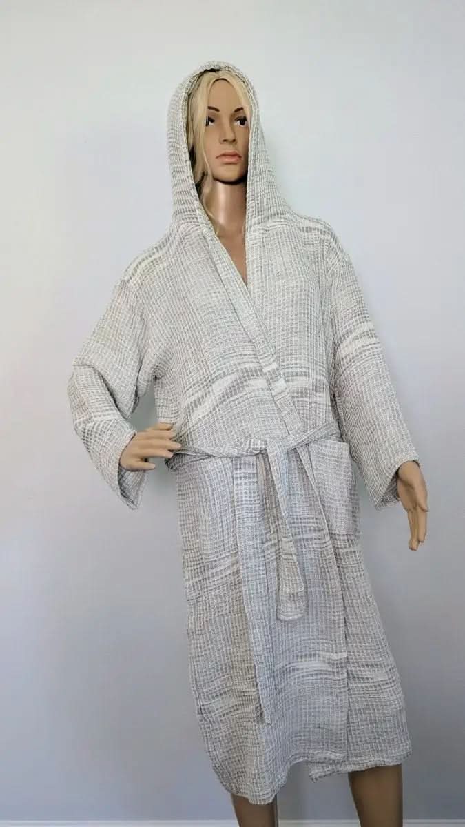 Radiant Bathrobe Collection – Hooded Waffle Weave Turkish Cotton Robes, Soft & Breathable - SwagglyLife Home & Fashion
