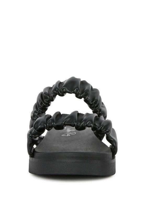 RAG & Co. Faux Leather Ruched Strap Platform Sandals, 3 Colors in - Shoes photo