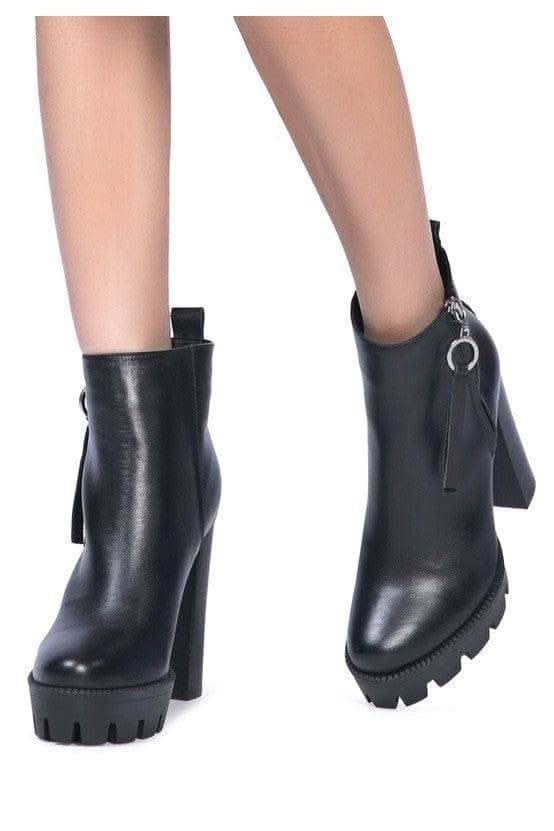 Mistress High Block Heeled Chunky Leather Boot in - Shoes photo