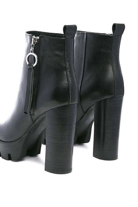 Mistress High Block Heeled Chunky Leather Boot in - Shoes photo