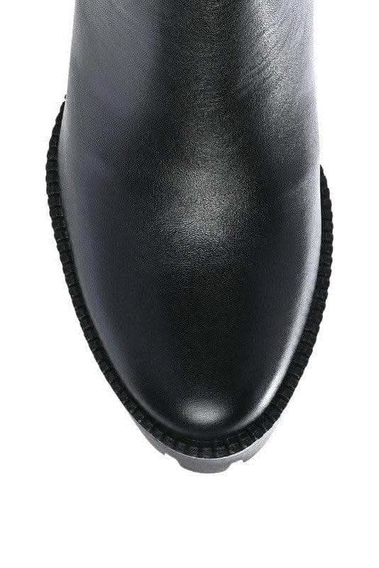 Mistress High Block Heeled Chunky Leather Boot in - Shoes photo