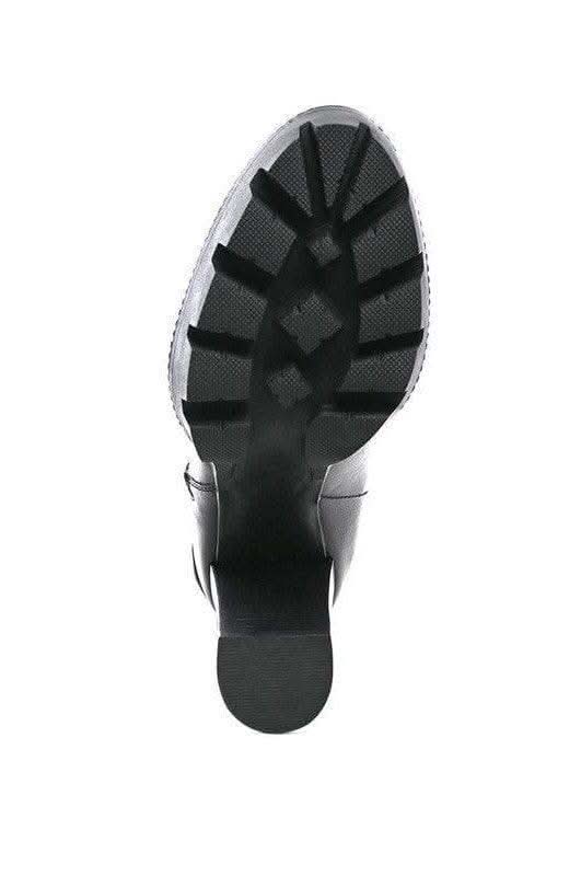 Mistress High Block Heeled Chunky Leather Boot in - Shoes photo