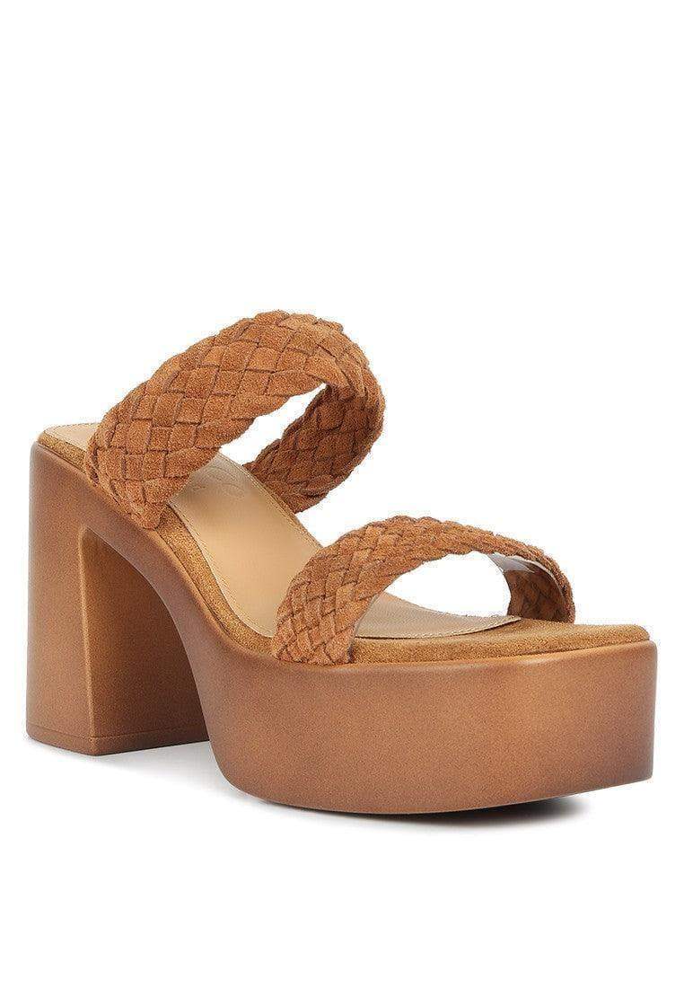 Rag & Company Misaki Braided Detail Chunky Sandals in Tan - Shoes photo