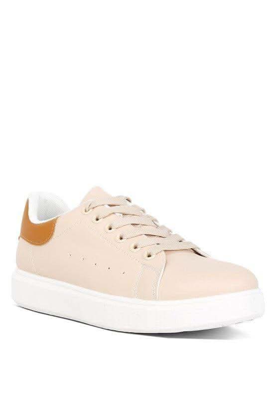 Rag Company Enora Comfortable Lace Up Sneakers in BEIGE - Shoes photo