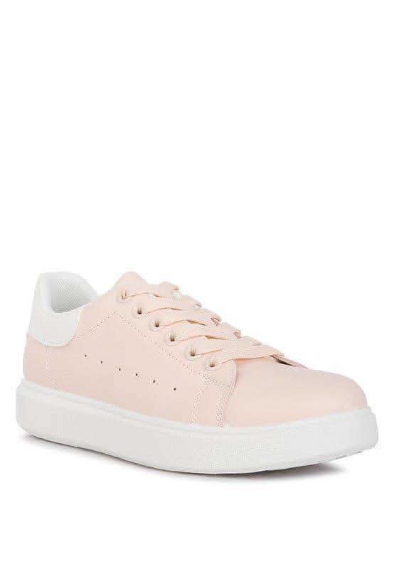 Rag Company Enora Comfortable Lace Up Sneakers in PINK - Shoes photo