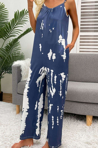 Remi Tie-Dye Spaghetti Strap Jumpsuit with Pockets - SwagglyLife Home & Fashion Remi Tie-Dye Spaghetti Strap Jumpsuit with Pockets - SwagglyLife Home & Fashion