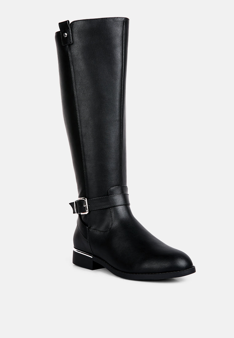 Renny Buckle Strap Embellished Calf Boots in - Boots photo