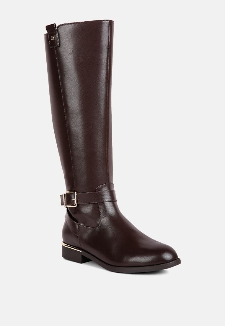 Renny Buckle Strap Embellished Calf Boots in - Boots photo