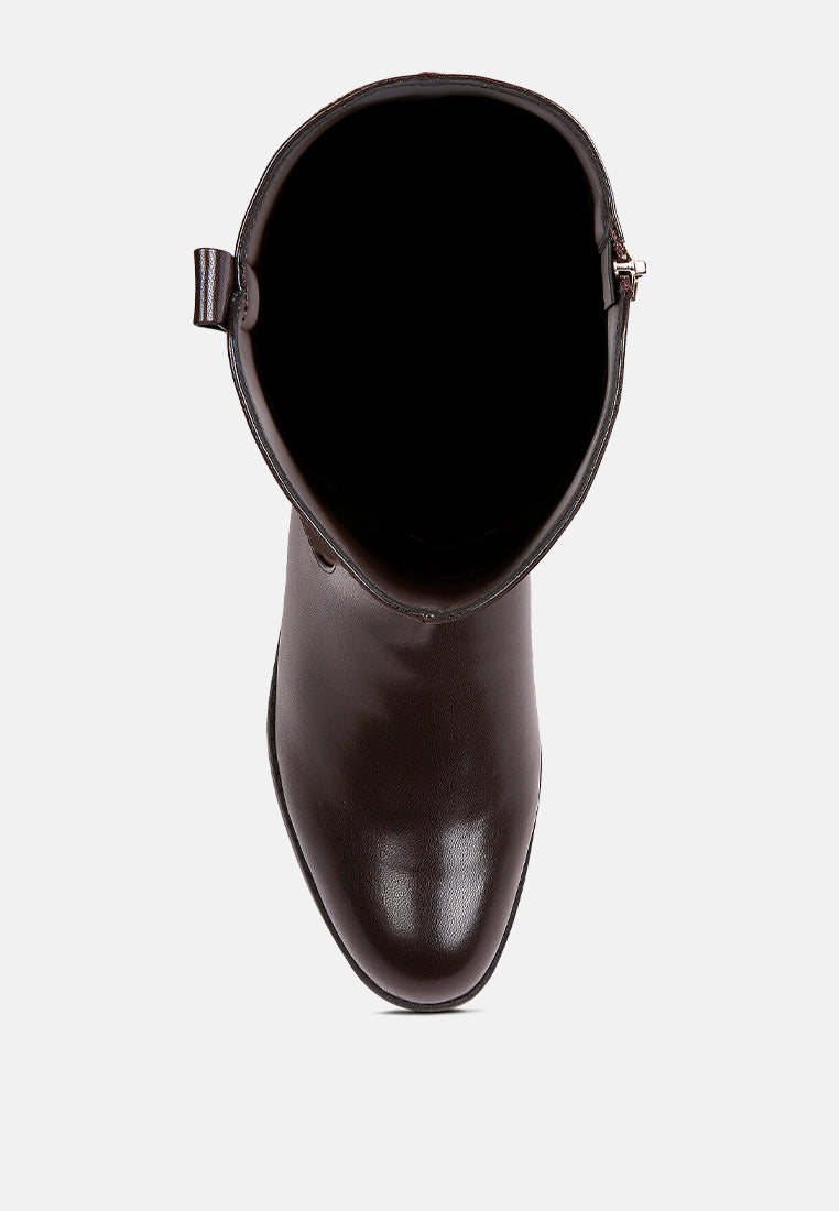 Renny Buckle Strap Embellished Calf Boots in - Boots photo