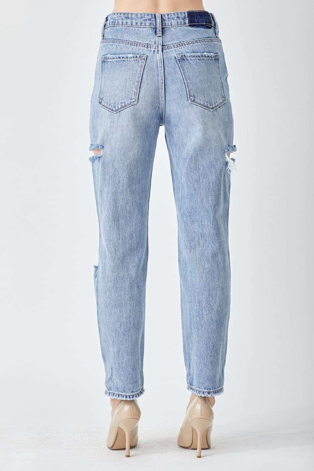 RISEN Distressed Slim Cropped Jeans - SwagglyLife Home & Fashion