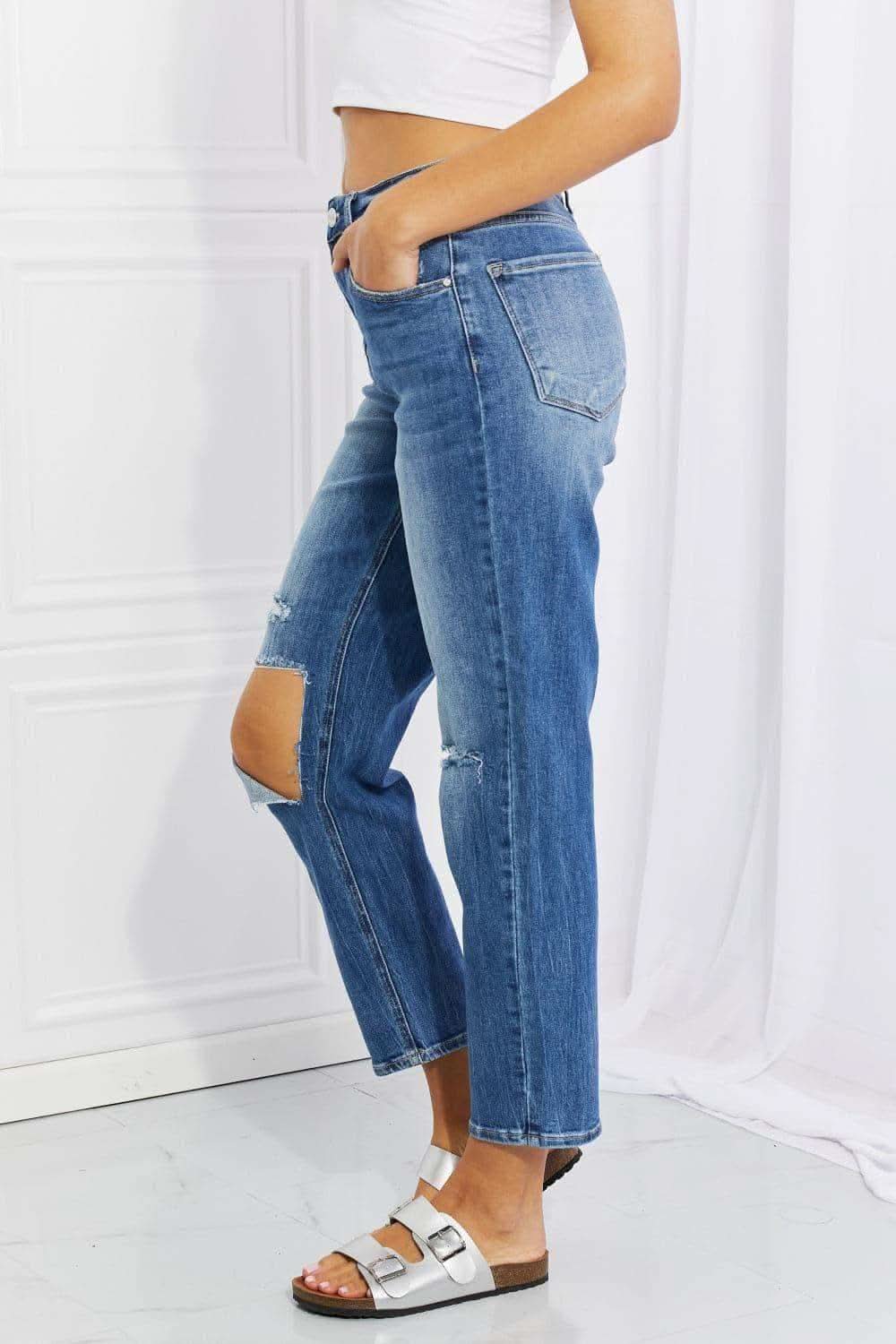 RISEN Full Size Emily High Rise Relaxed Jeans in - Jeans photo
