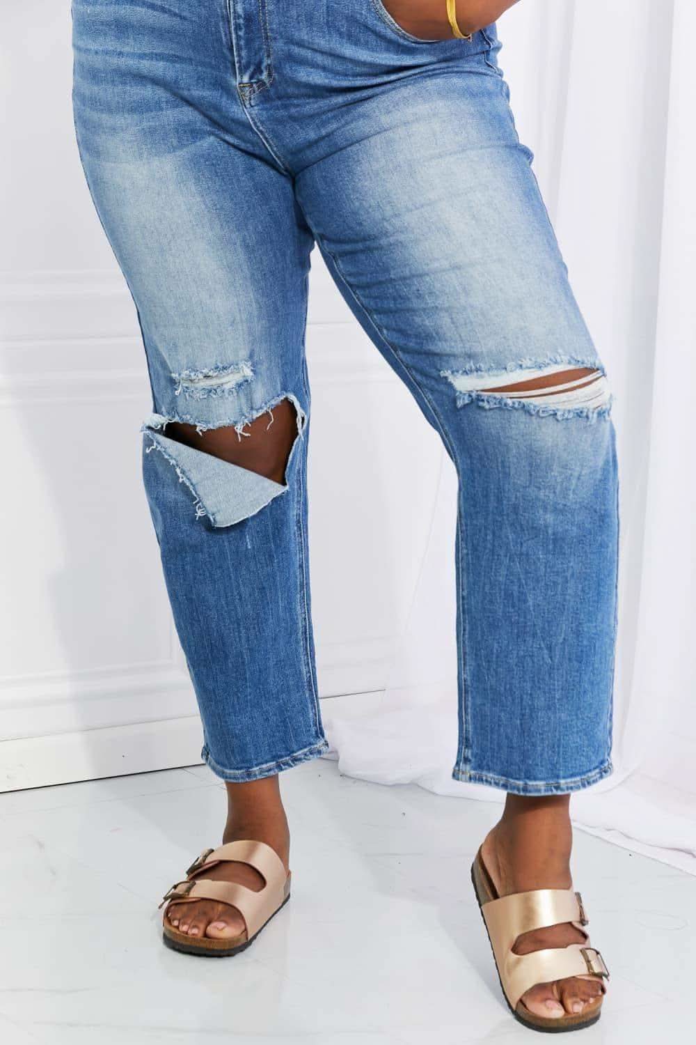RISEN Full Size Emily High Rise Relaxed Jeans in - Jeans photo