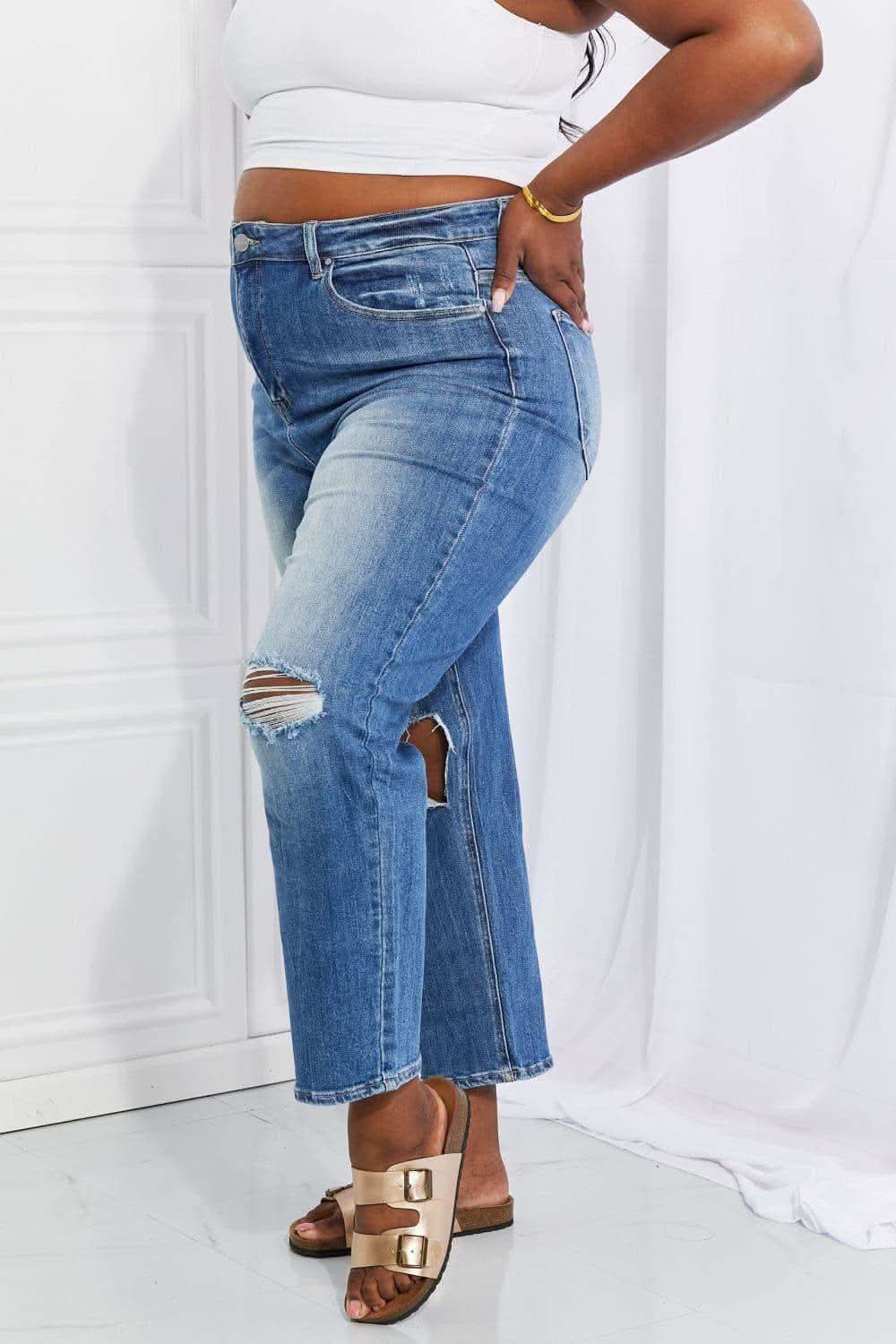RISEN Full Size Emily High Rise Relaxed Jeans in - Jeans photo