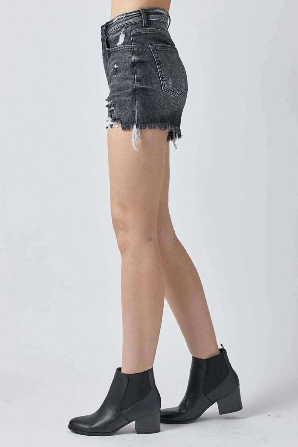 RISEN Full Size High Rise Distressed Denim Shorts in - Shorts photo