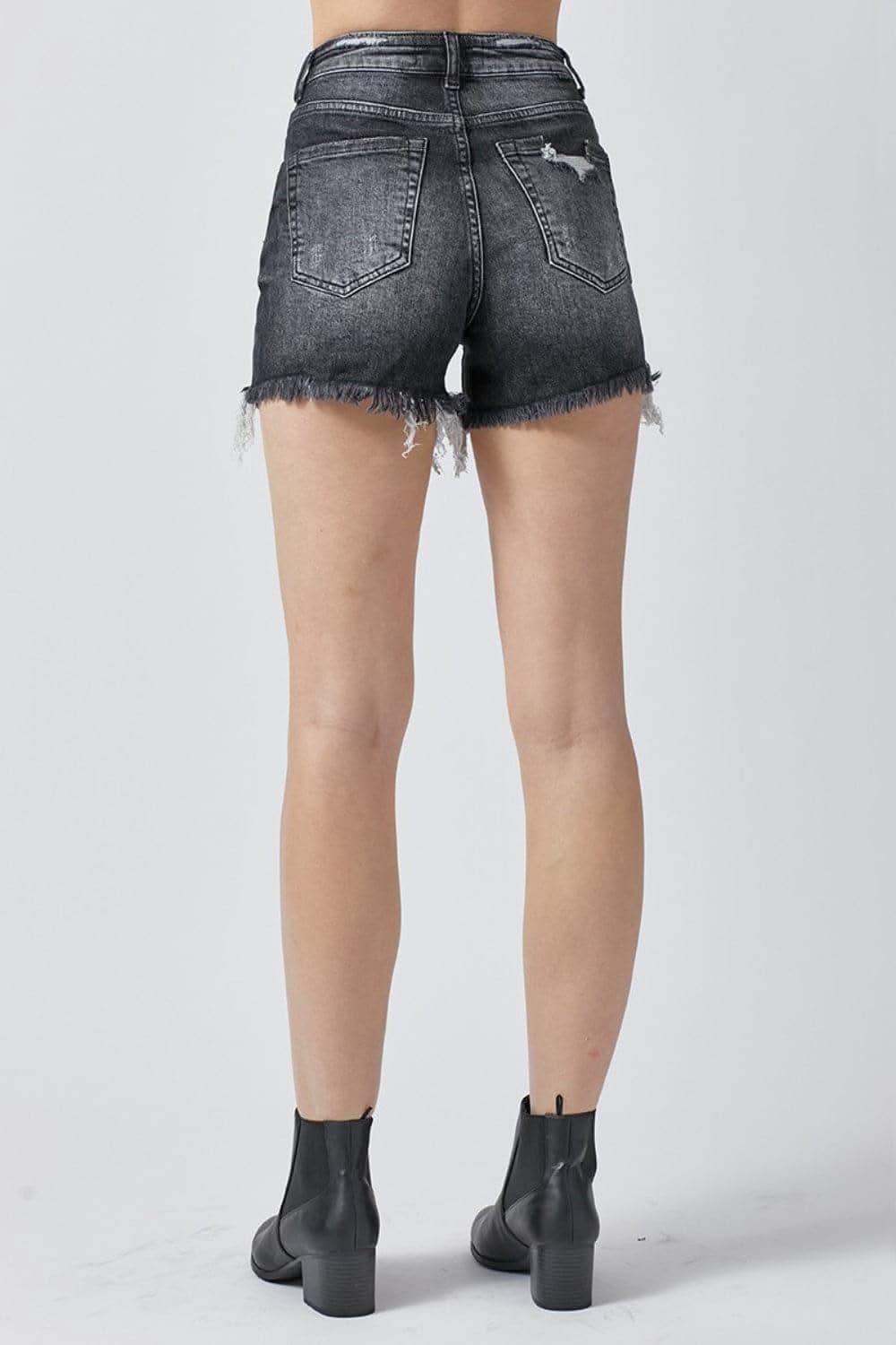 RISEN Full Size High Rise Distressed Denim Shorts in - Shorts photo