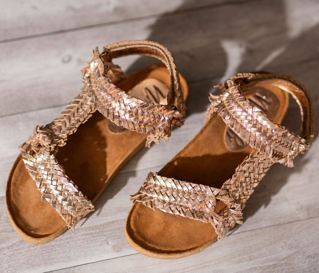 River Dance Woven Sandal in Champagne in - Shoes photo