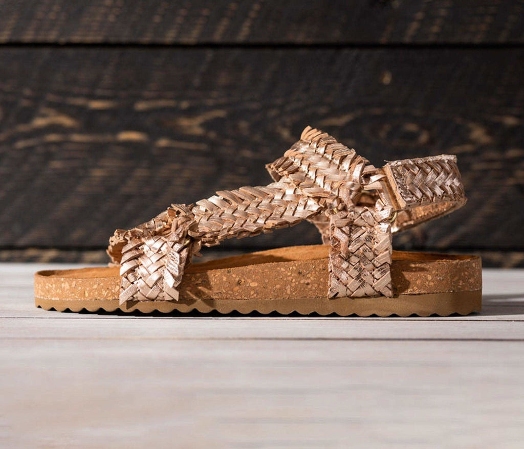River Dance Woven Sandal in Champagne in - Shoes photo