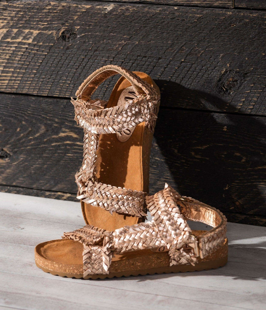 River Dance Woven Sandal in Champagne in - Shoes photo