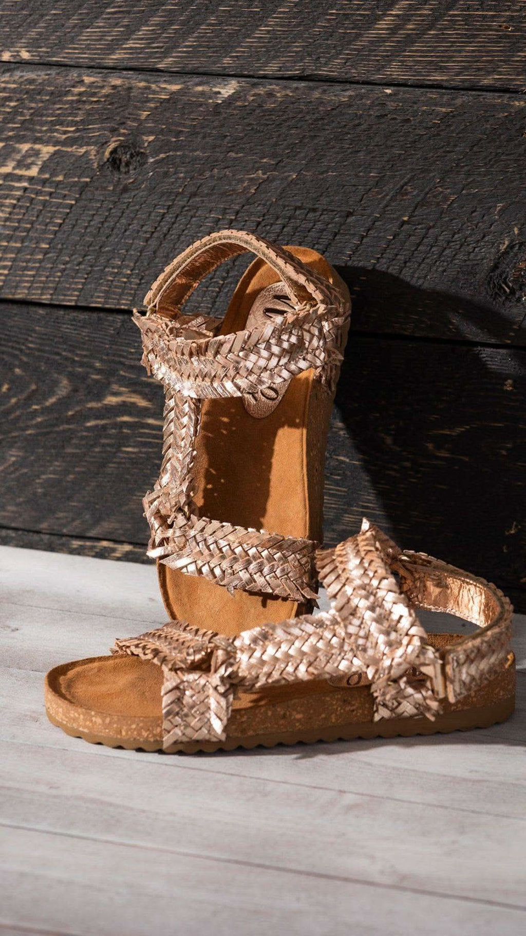 River Dance Woven Sandal in Champagne in - Shoes photo