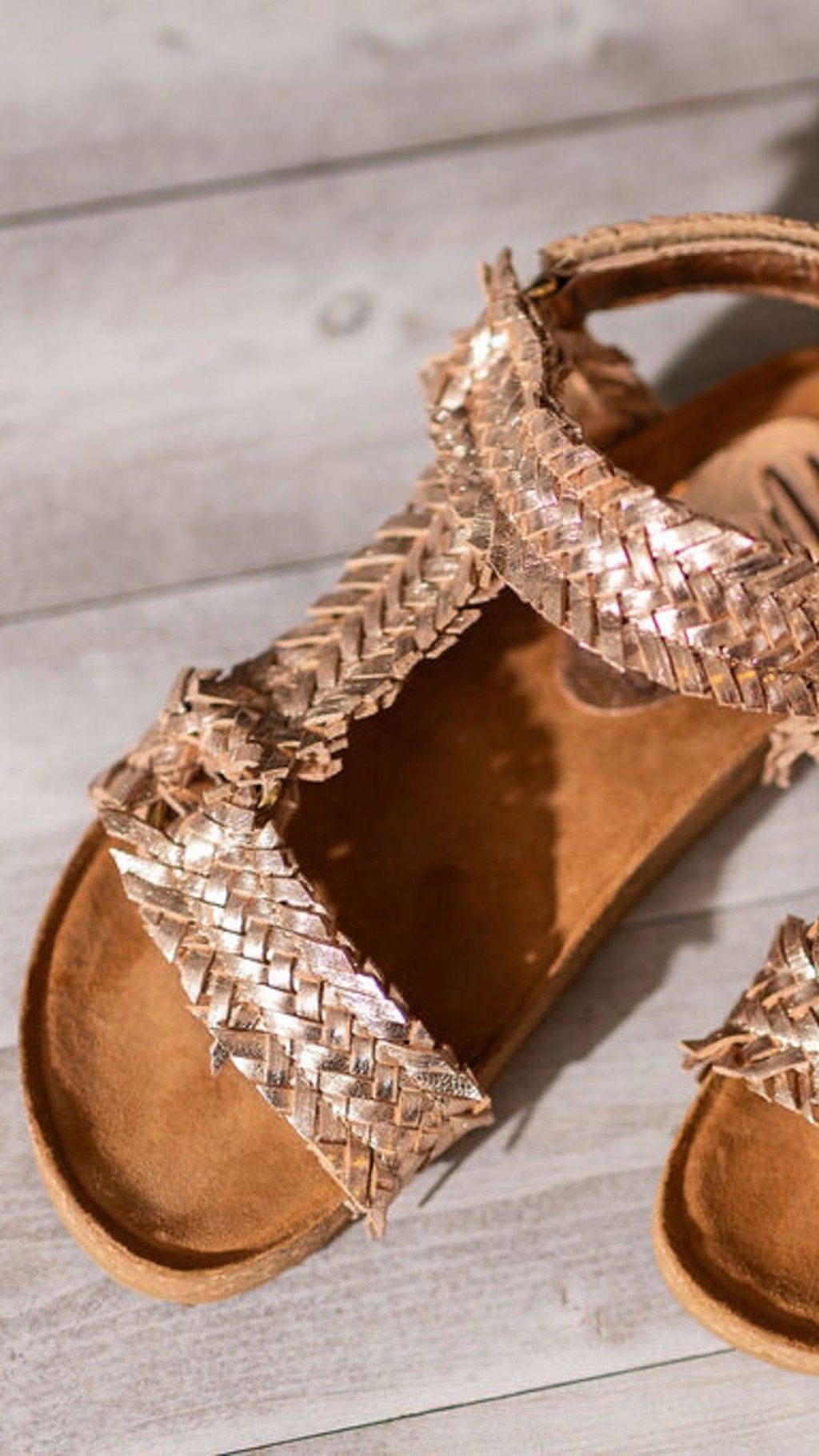 River Dance Woven Sandal in Champagne in - Shoes photo