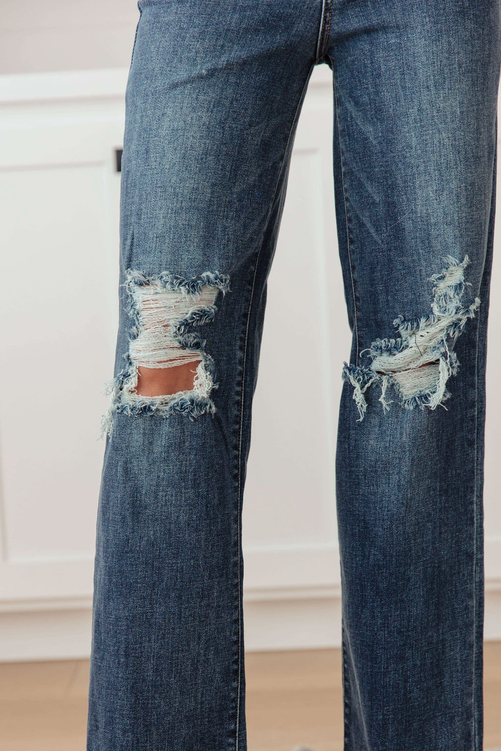 Judy Blue Rose High Rise 90's Straight Jeans in Dark Wash in - Denim photo