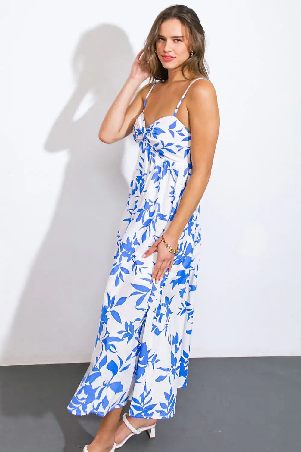 ACTIVE HIBERNATION WOVEN MIDI DRESS in IVORY BLUE - DRESSES photo